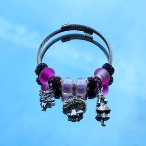 Charming Pink and Silver Bracelet with Enchanting Charms